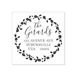 Borracha Circular Endereço da família Wreath Carimbo de Bor