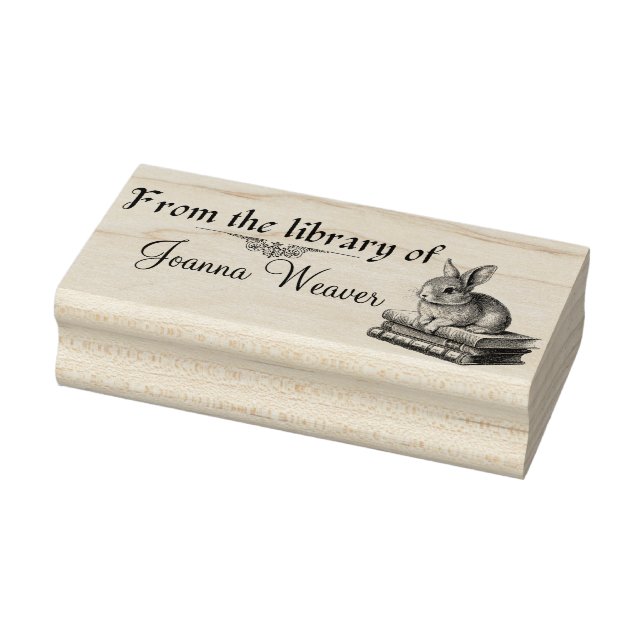 Borracha Coelho nos Livros Carimbo Personalizado de Madeira (Carimbo)