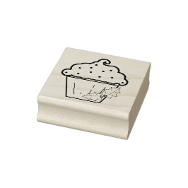 Borracha Cupcake de Natal com Carimbo Holly Art