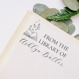Borracha Da Biblioteca De Carimbo De Madeira Personalizado