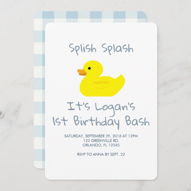 Borracha de Pato de Borracha Primeiro Convite de a (Frente/Verso)