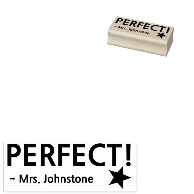 Borracha Diversão "PERFECT" + Nome do Professor Carimbo de  (Carimbado)