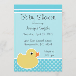 Borracha Ducky Aqua Baby Shower Convites