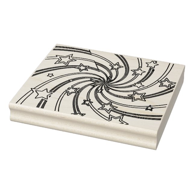 Borracha Estrelas giratórias, padrão geométrico, carimbo de (Carimbo)