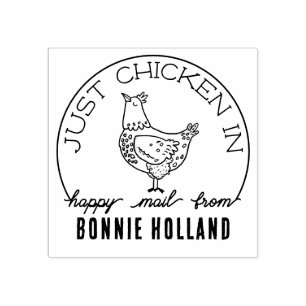 Borracha Frango Engraçado Carimbo de Nome de Correio Feliz