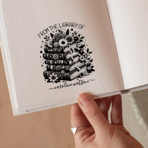 Borracha Livros Florais da biblioteca de Carimbo de Borrach