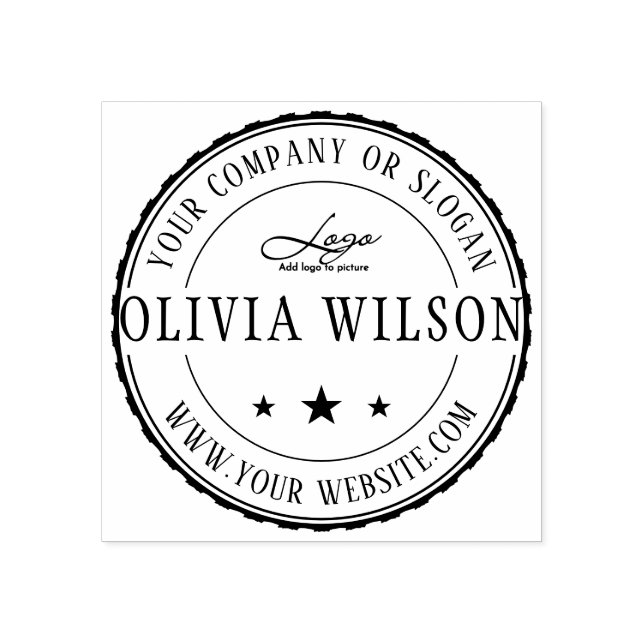 Borracha Moderno |Crie seu próprio negócio Carimbo de logot (Impressão)