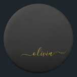 Borracha Nome do Monograma Rapariga de Script Moderno Doura<br><div class="desc">Borracha de nome do Monograma Simples Preto e Dourado. Isso faz a formatura perfeita,  aniversário,  casamento,  chá de panela,  aniversário,  chá de fraldas ou presente de festa de solteira para alguém que ama luxo de vidro e estilos quíticos.</div>