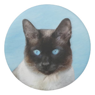 Borracha Pintura de Gatos Siameses - Arte de Gato Original 