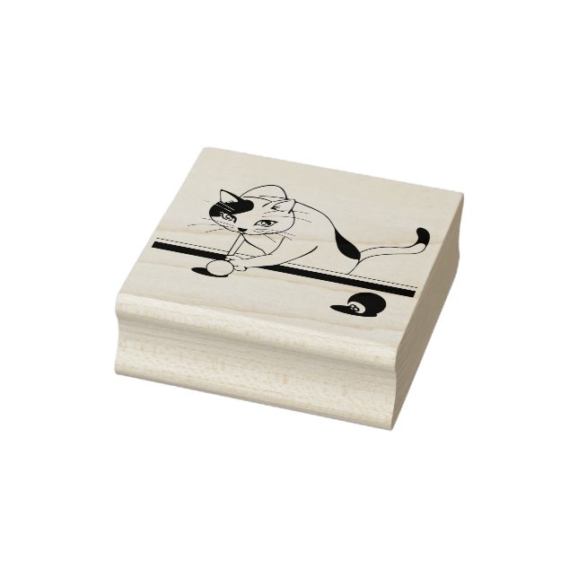 Borracha piscina tocando carimbo de arte de gato (Carimbo)