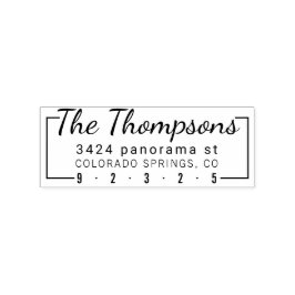 Borracha Retornar carimbo de endereço com linhas no endereç