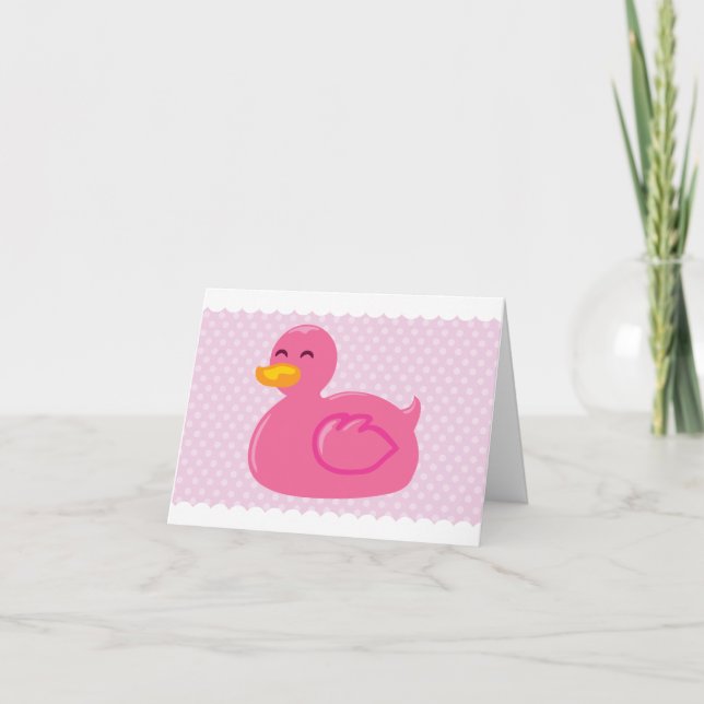 Borracha Rosa Ducky Obrigado Cartões (Frente)