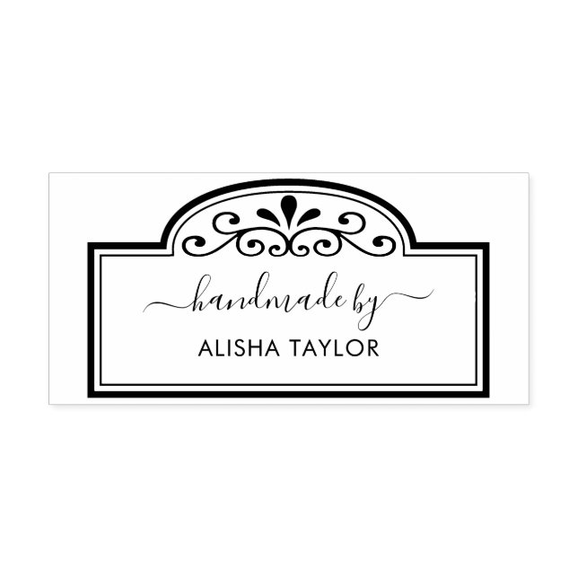 Borracha Script De Caligrafia Chic Feito À Mão Por Carimbo  (Impressão)