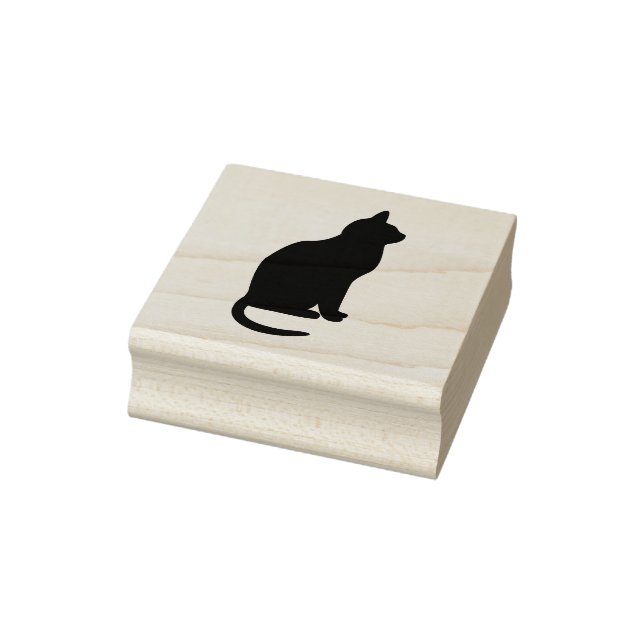 Borracha Sentado Carimbo De Arte De Gato (Carimbo)