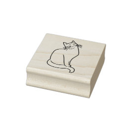 Borracha Sentado Carimbo de Arte Silhout Cat