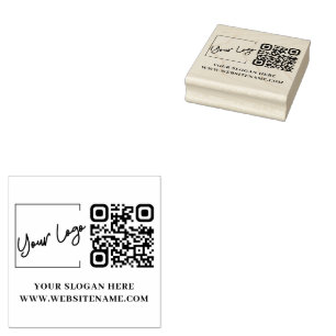 Borracha Seu logotipo de empresa Código Qr Carimbo de borra