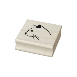 Borracha Silhueta Elegante de Carimbo de Arte Gato