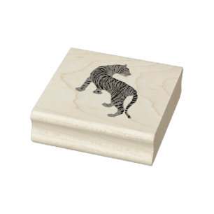 Borracha Tiger Moving, Grande Carimbo De Arte Gato