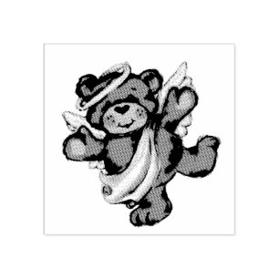 Borracha Urso de Teddy com Carimbo de Asas Angel