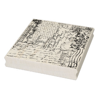 Borracha Vintage - Carimbo de Textura em Frente de Ephemera