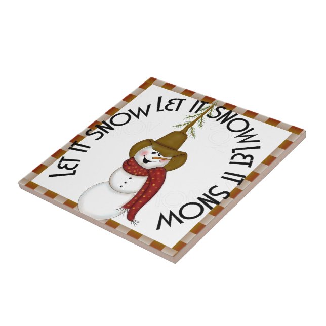 Borrão de Arte Folhosa Bonita Snowman Natal (Lateral)