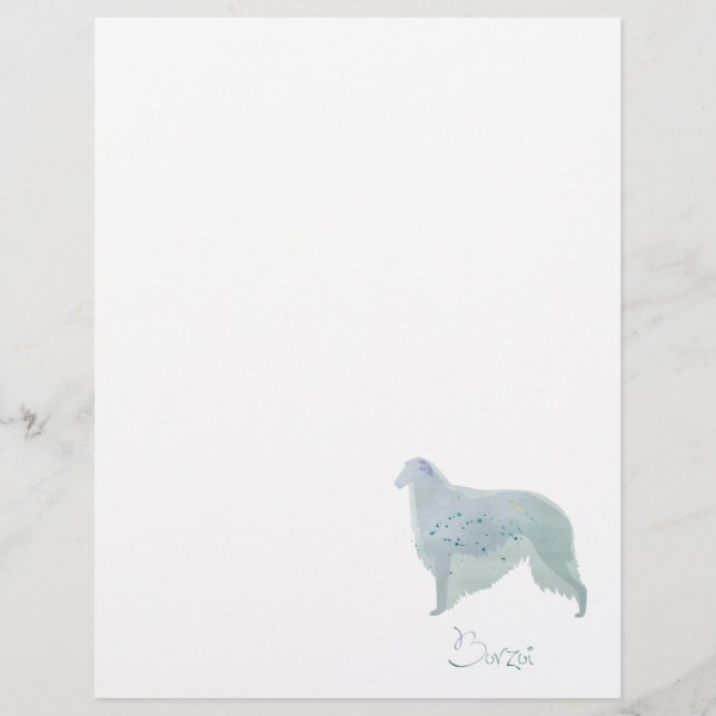 Borzoi Dog Watercolor Design (Frente)