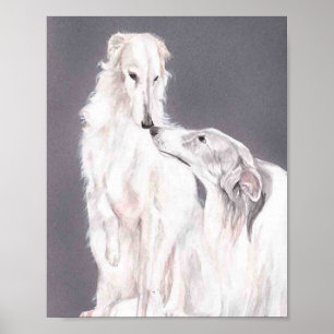 Borzoi Russo Wolfhound Dog Art Poster