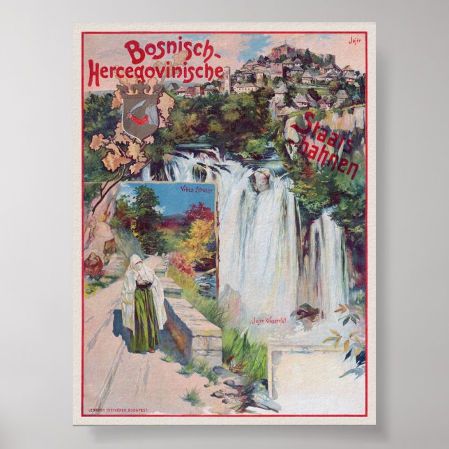 Bosnisch-Hercegovinische Staatsbahnen Poster 1901 (Frente)