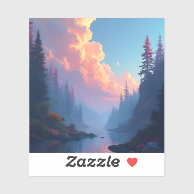 Bosque Colorfall - Adesivo de Vinil Quadrado (Folha)