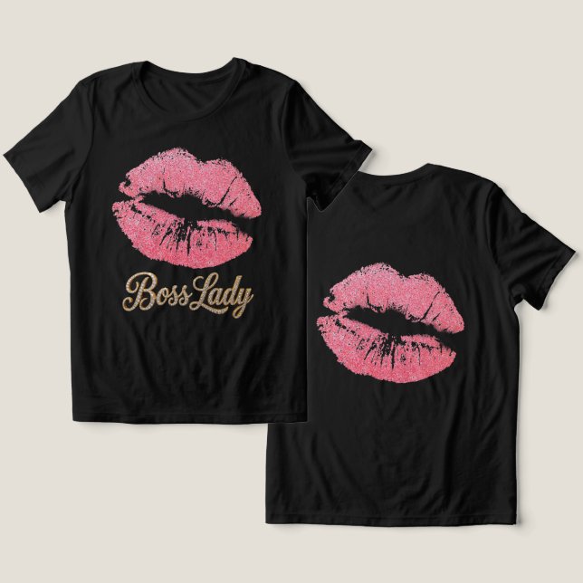 Boss Lady T-Shirt Tri-Blend Shirt (Design Frente e Verso)