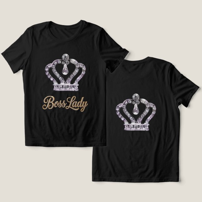 Boss Lady T-Shirt Tri-Blend Shirt (Design Frente e Verso)