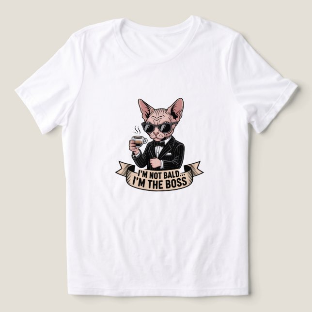 Boss Sphynx Cat Coffee Illustration (Design frontal)