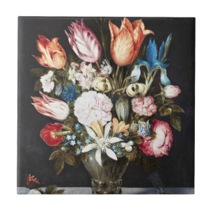 Bosschaert Flor em Vidro Barroco Pintura Floral