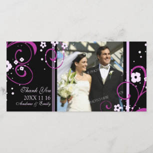 Bosta Rosa Obrigado Cartões com fotos De Casamento