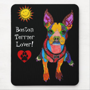 Boston bonito e colorida Terrier Mousepad