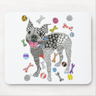 Boston bonito e colorida Terrier Mousepad