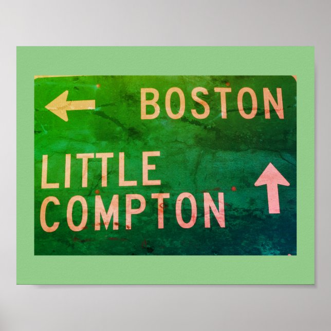 Boston, Little Compton, RI Sinal Poster (Frente)