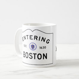 Boston Massachusetts - caneca de café - Roadsign