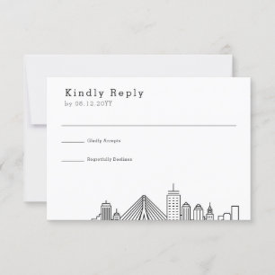 Boston que Wedding a skyline estilizado RSVP de  