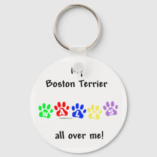 Boston Terrier anda por cima de mim - Chaveiro