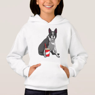 Boston Terrier com bebida