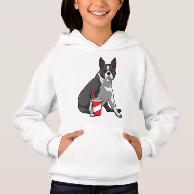 Boston Terrier com bebida (Frente)