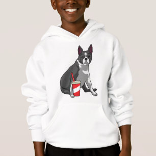Boston Terrier com bebida