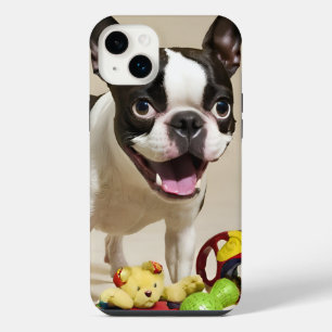 Boston Terrier Dog Brincando com Brinquedos