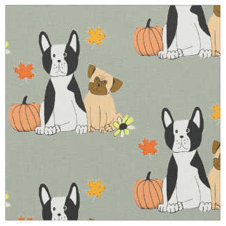 Boston Terrier e tecido do teste padrão da queda