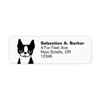Boston Terrier - Etiquetas de endereço para devolu