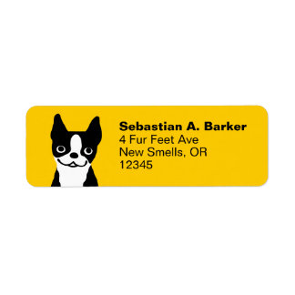 Boston Terrier - Etiquetas de endereço para devolu