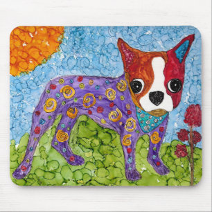 Boston Terrier Mousepad (Você pode personalizar)