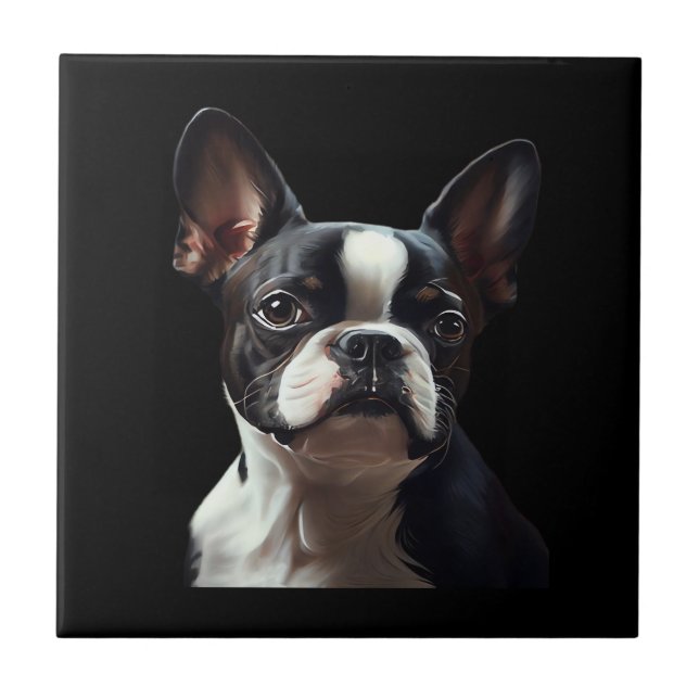 Boston Terrier - Oil Paint Classic T-Shirt (Frente)