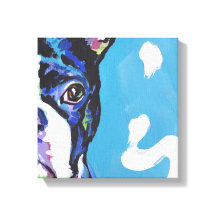 boston terrier Pop Dog Art na Canvas